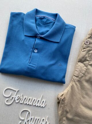 Camiseta Polo Casual Ogochi Azul 4035 - Fernanda Ramos Store