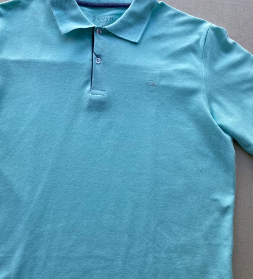 Camiseta Polo Casual Ogochi Azul Bebe 0018 - Fernanda Ramos Store