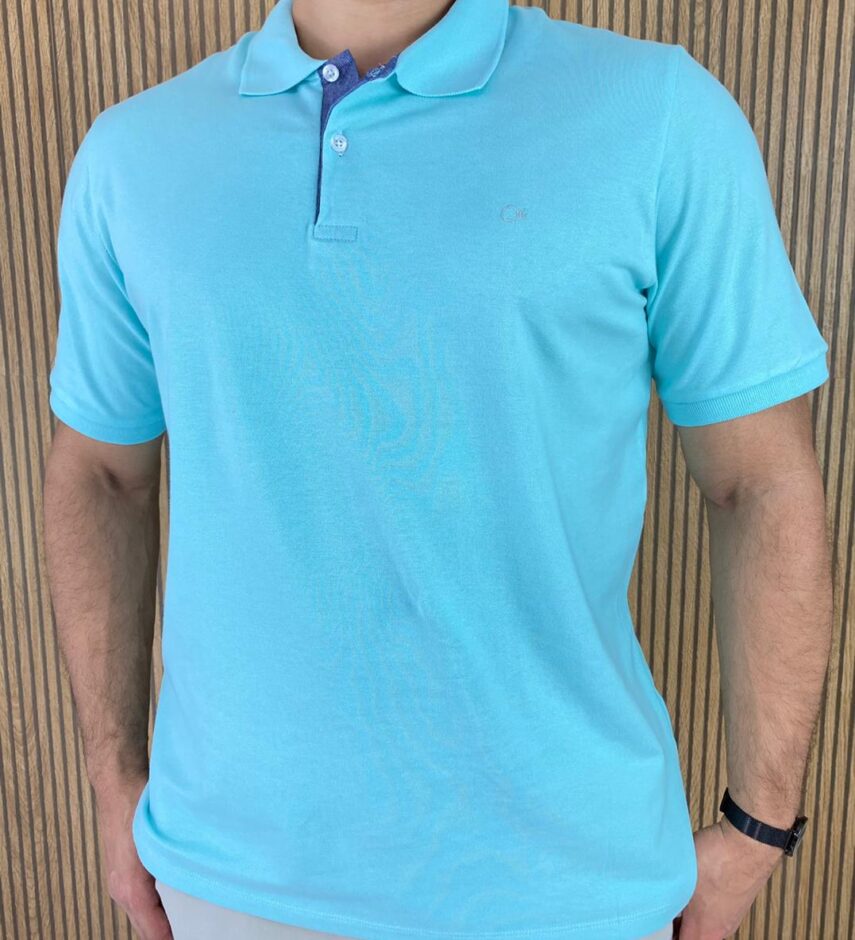 Camiseta Polo Casual Ogochi Azul Bebe 0018 - Fernanda Ramos Store