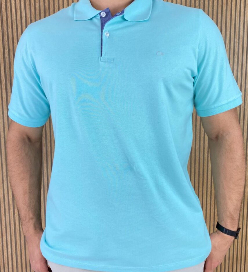 Camiseta Polo Casual Ogochi Azul Bebe 0018 - Fernanda Ramos Store