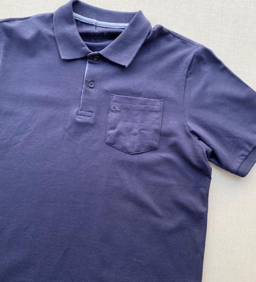 Camiseta Polo Casual Ogochi Azul Marinho com Bolso 0004 - Fernanda Ramos Store