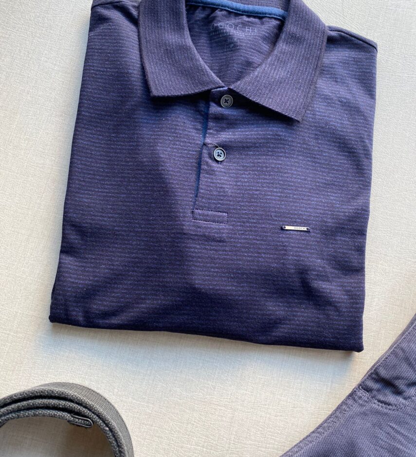 Camiseta Polo Casual Ogochi Azul Marinho 0004 - Fernanda Ramos Store