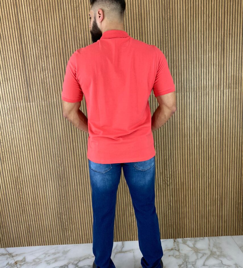 Camiseta Polo Casual Ogochi Coral 1651 - Fernanda Ramos Store