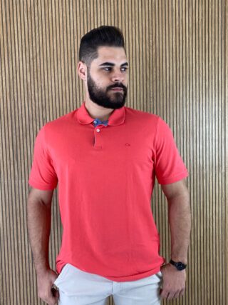 Camiseta Polo Casual Ogochi Coral 1651 - Fernanda Ramos Store