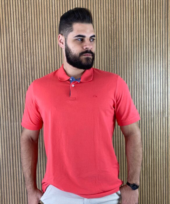 Camiseta Polo Casual Ogochi Coral 1651 - Fernanda Ramos Store