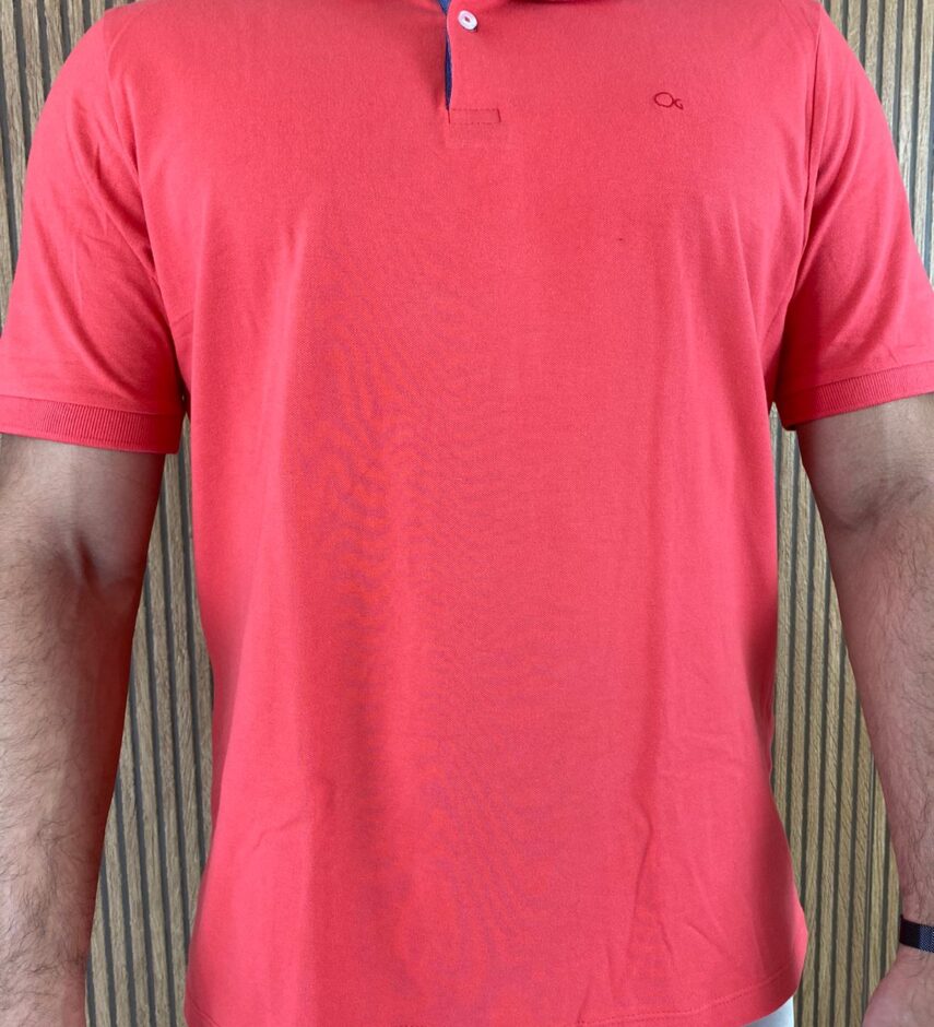Camiseta Polo Casual Ogochi Coral 1651 - Fernanda Ramos Store