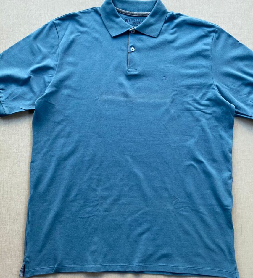 Camiseta Polo Casual Ogochi Plus Azul 0057 - Fernanda Ramos Store