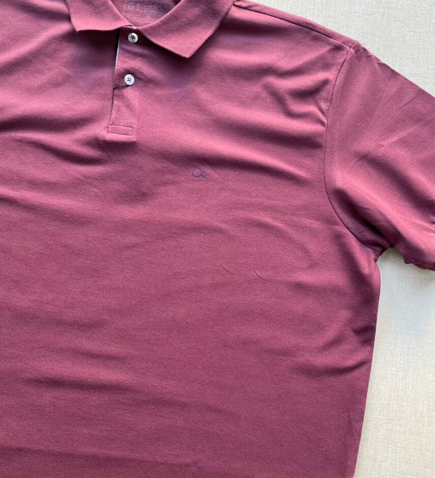 Camiseta Polo Casual Ogochi Plus Marsala 0193 - Fernanda Ramos Store