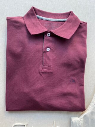 Camiseta Polo Casual Ogochi Plus Marsala 0193 - Fernanda Ramos Store