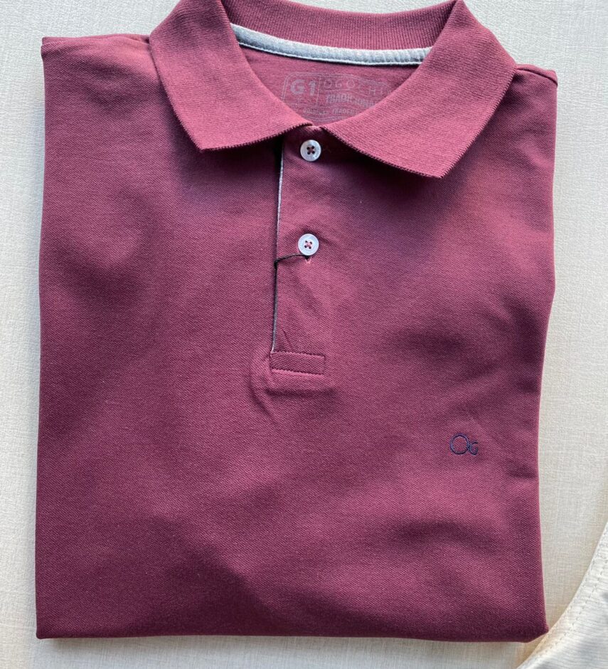 Camiseta Polo Casual Ogochi Plus Marsala 0193 - Fernanda Ramos Store