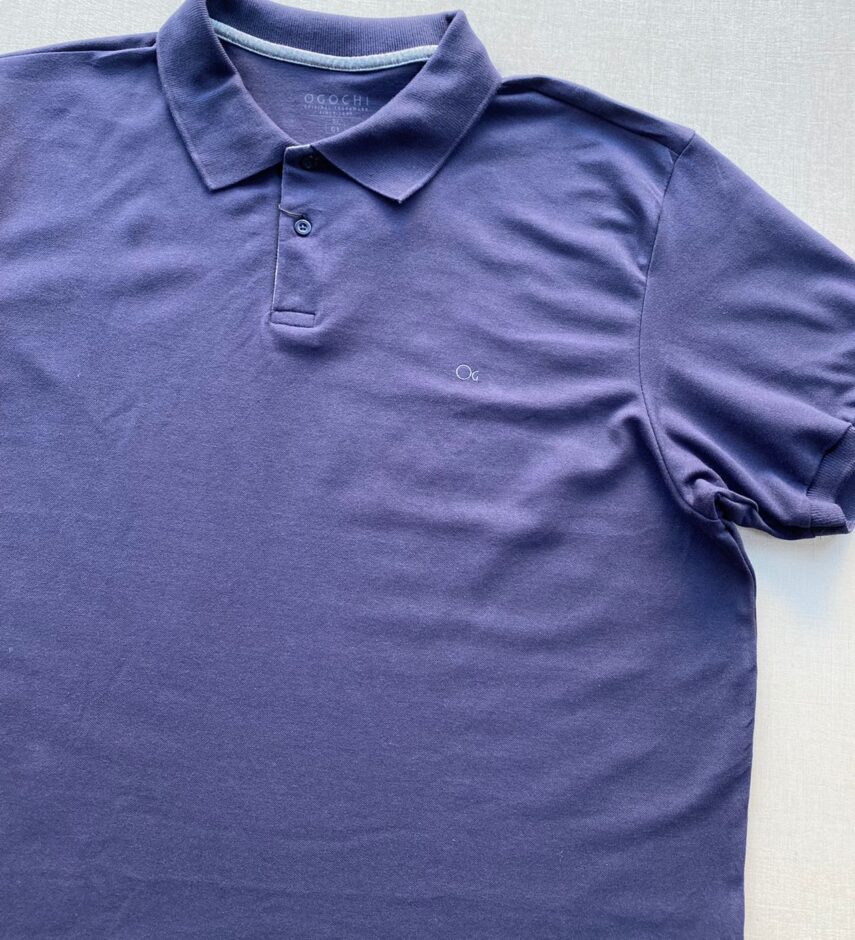 Camiseta Polo Casual Ogochi Plus Azul Marinho 0004 - Fernanda Ramos Store