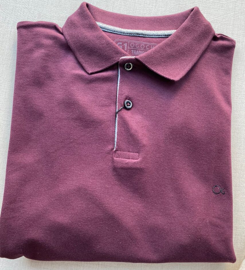 Camiseta Polo Casual Ogochi Plus Vinho 0041 - Fernanda Ramos Store
