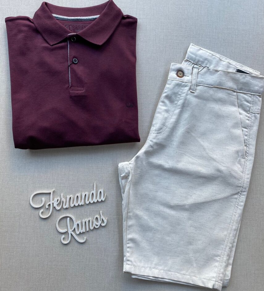 Camiseta Polo Casual Ogochi Plus Vinho 0041 - Fernanda Ramos Store