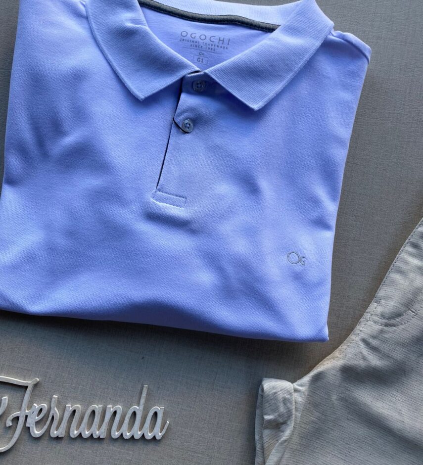 Camiseta Polo Casual Ogochi Plus Branca 0001 - Fernanda Ramos Store