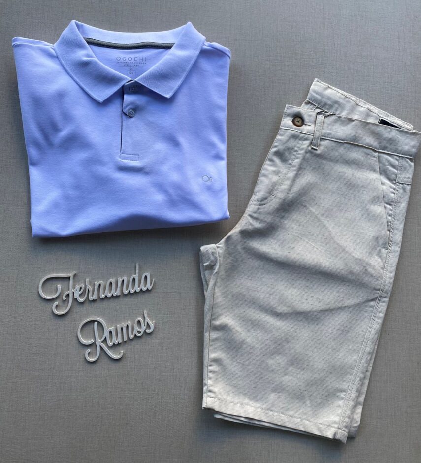 Camiseta Polo Casual Ogochi Plus Branca 0001 - Fernanda Ramos Store