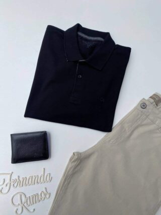 Camiseta Polo Casual Ogochi Preto 0005 - Fernanda Ramos Store