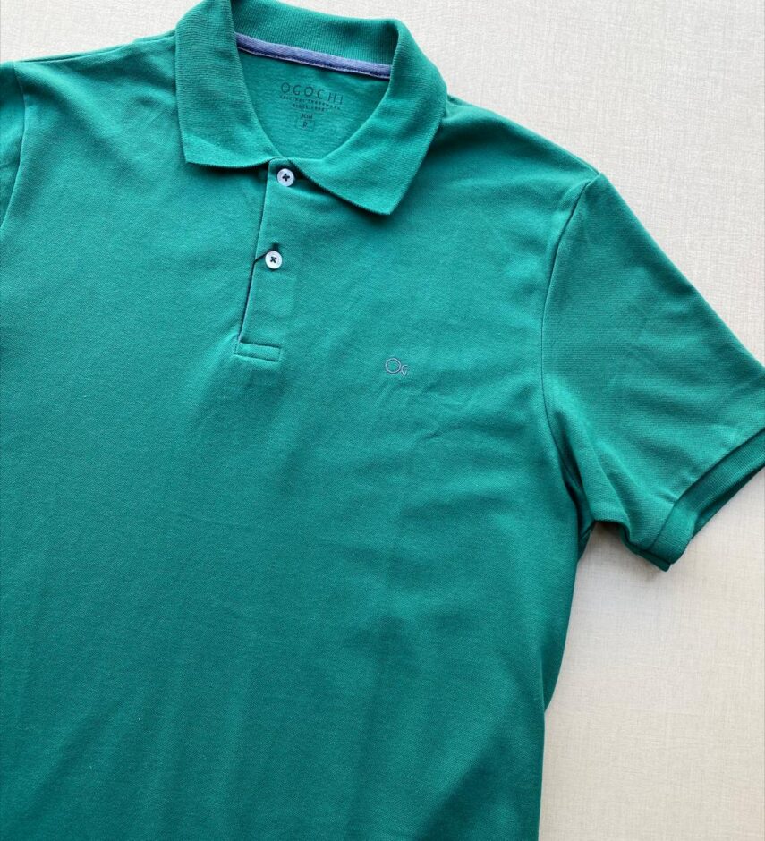 Camiseta Polo Casual Ogochi Verde 5413 - Fernanda Ramos Store