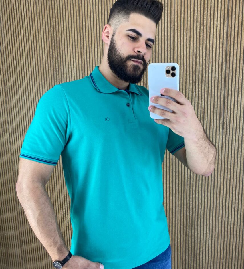 Camiseta Polo Casual Ogochi Verde 5430 - Fernanda Ramos Store