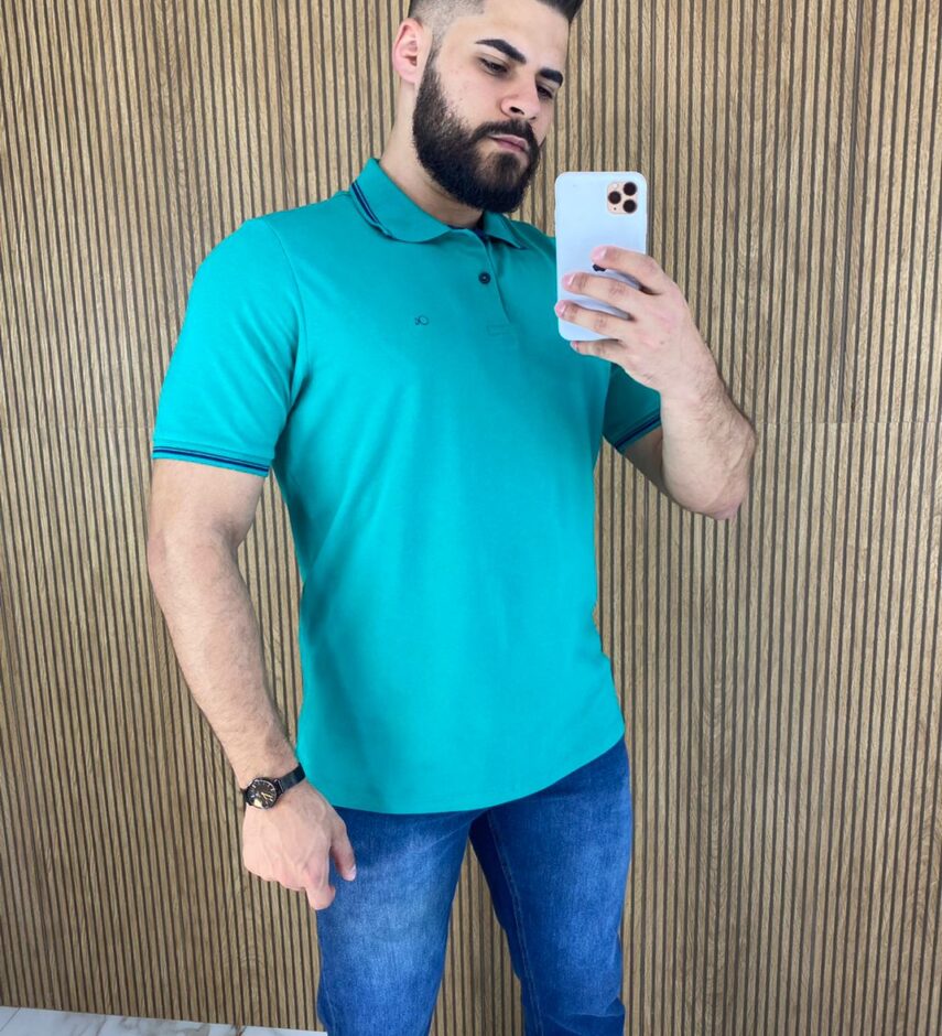 Camiseta Polo Casual Ogochi Verde 5430 - Fernanda Ramos Store