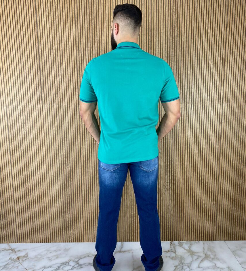 Camiseta Polo Casual Ogochi Verde 5430 - Fernanda Ramos Store