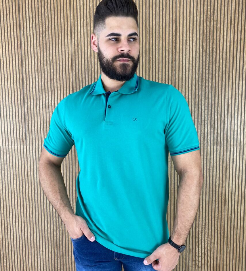 Camiseta Polo Casual Ogochi Verde 5430 - Fernanda Ramos Store