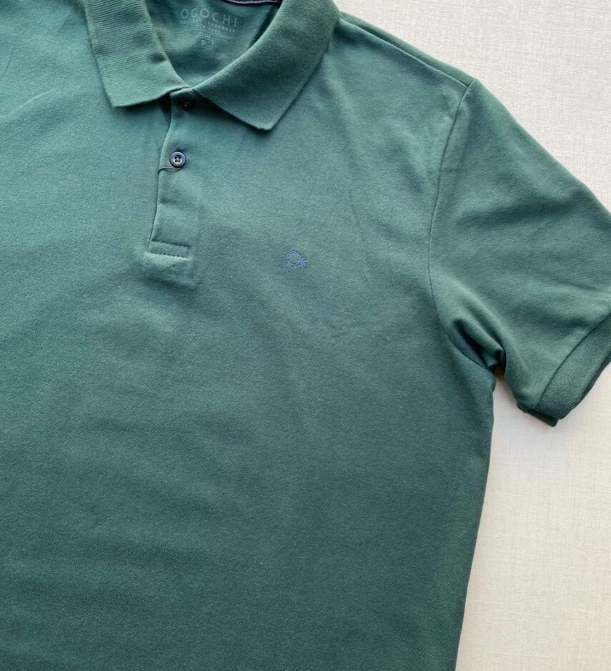 Camiseta Polo Casual Ogochi Verde Militar 4906 - Fernanda Ramos Store