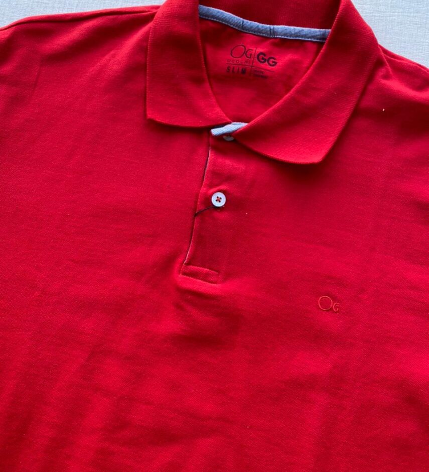 Camiseta Polo Casual Ogochi Vermelha 0045 - Fernanda Ramos Store