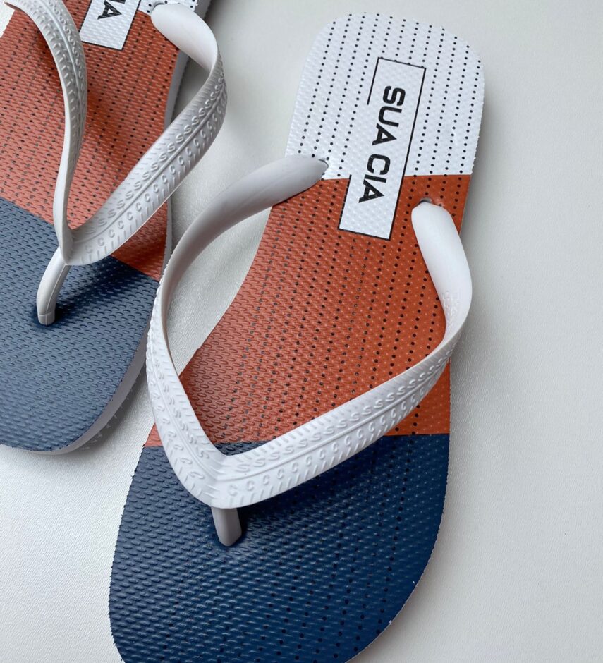 Chinelo Masculino Azul Marinho Terra e Branco - Fernanda Ramos Store