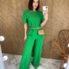 fernandaramosstore com br conjunto feminino calca pantalona e blusa manga princesa verde 1