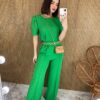 fernandaramosstore com br conjunto feminino calca pantalona e blusa manga princesa verde 2