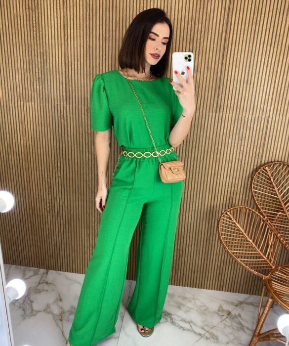 fernandaramosstore com br conjunto feminino calca pantalona e blusa manga princesa verde 2