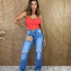 Cropped Feminino com Bojo Zíper nas Costas Alça Trançada Coral - Fernanda Ramos Store