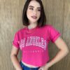 Cropped Feminino sem Bojo Estampado Los Angeles Pink - Fernanda Ramos Store