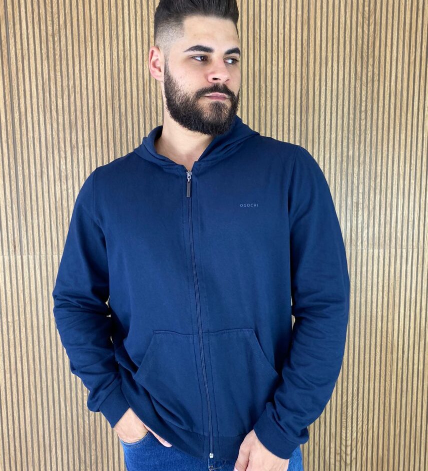 Jaqueta Essencial Moletom Masculina Azul Marinho 0004 - Fernanda Ramos Store