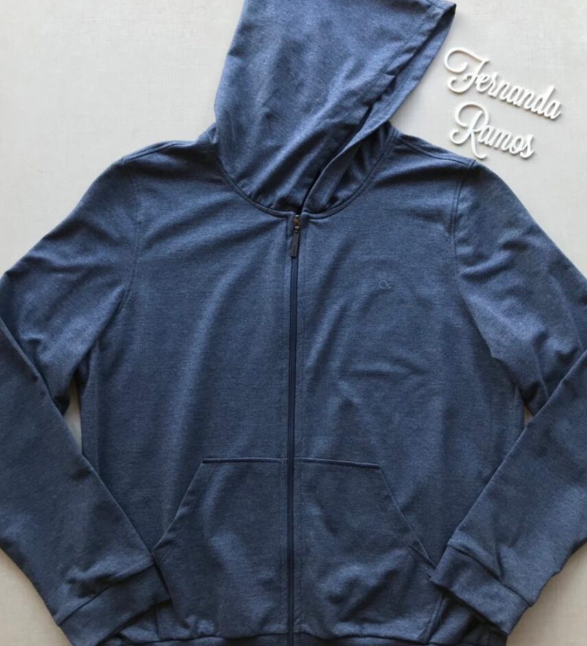 Jaqueta Essencial Moletom Masculina Azul Mesclado 0004 - Fernanda Ramos Store