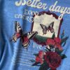 T-shirt Manga Curta Better Days Azul - Fernanda Ramos Store