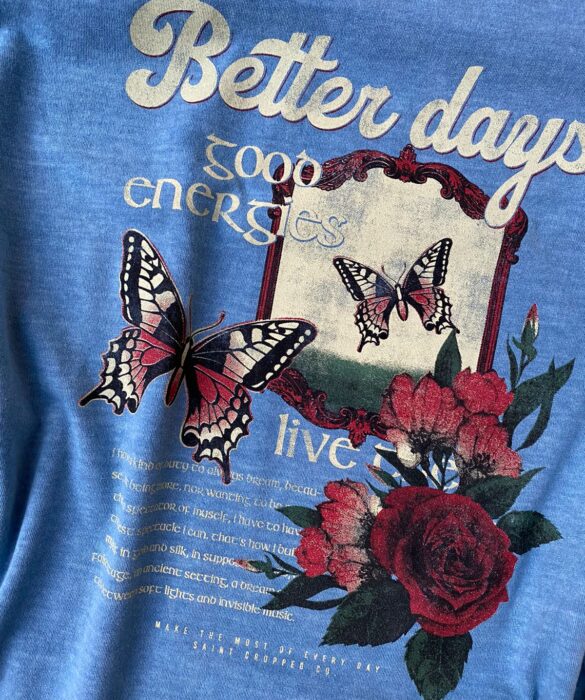 T-shirt Manga Curta Better Days Azul - Fernanda Ramos Store