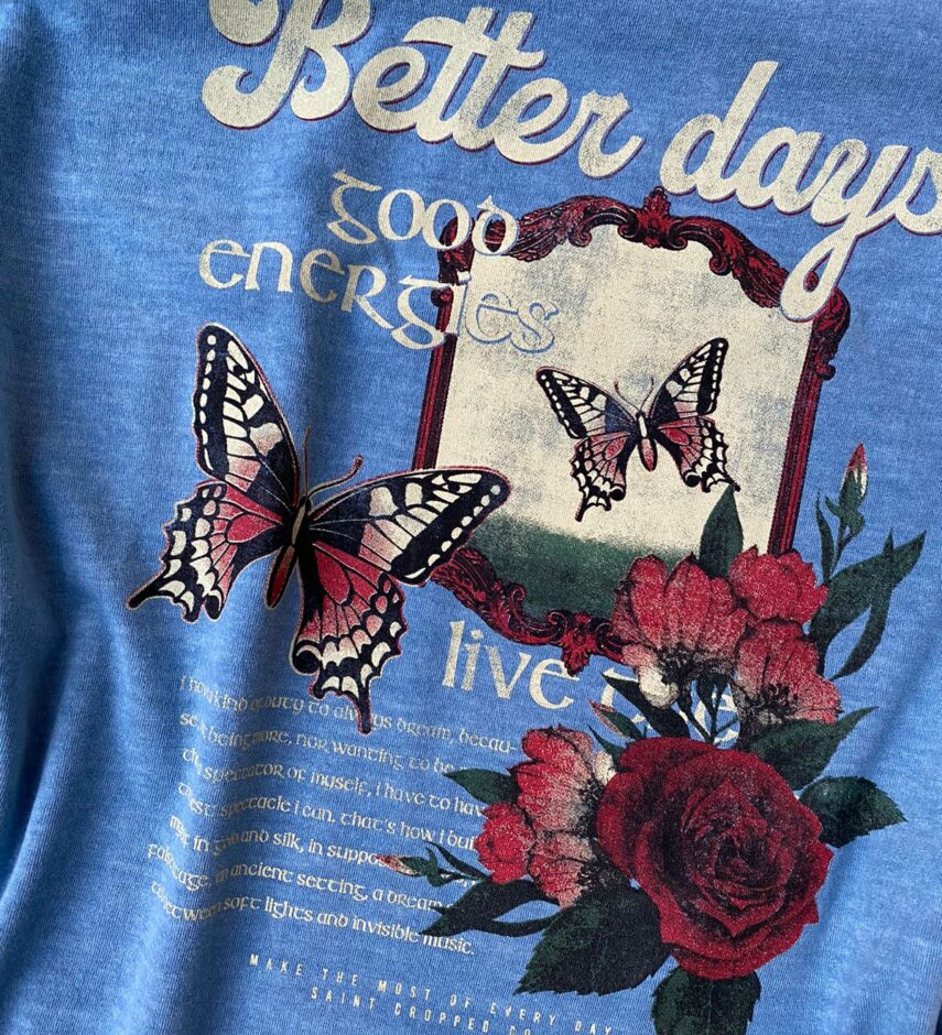 T-shirt Manga Curta Better Days Azul - Fernanda Ramos Store