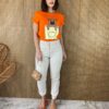 T-shirt Manga Curta Ursinho It Girl Coral - Fernanda Ramos Store