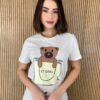 T-shirt Manga Curta Ursinho It Girl Off White - Fernanda Ramos Store