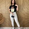 T-shirt Manga Curta Ursinho It Girl Preta - Fernanda Ramos Store