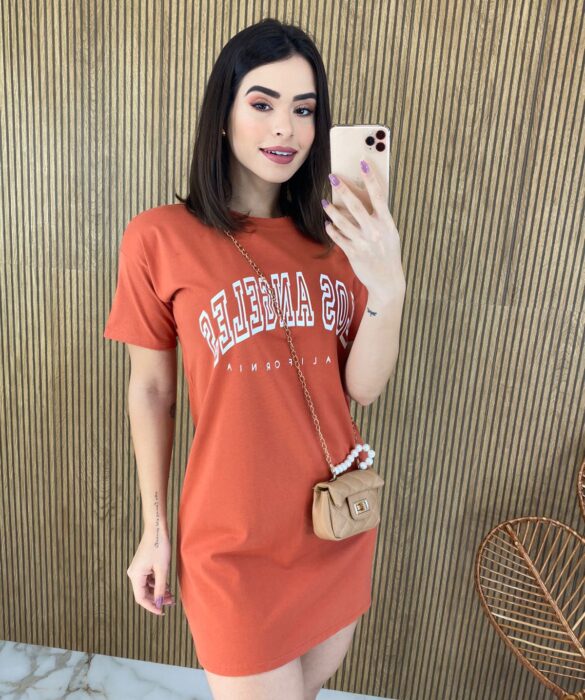 fernandaramosstore com br vestido camisetao terracota estampa los angeles