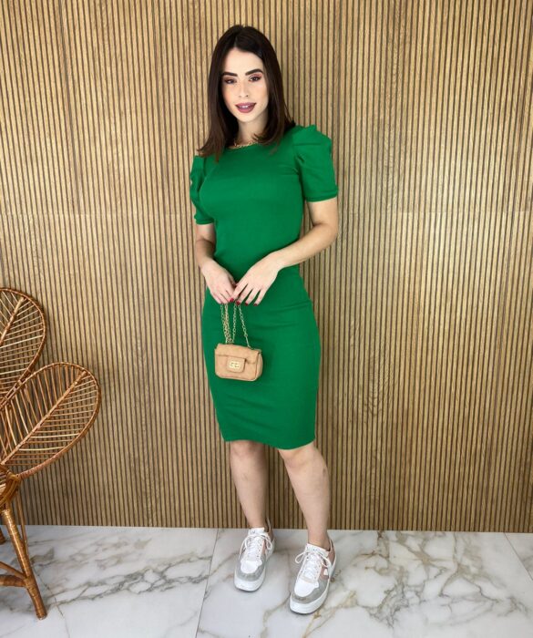 fernandaramosstore com br vestido canelado sem bojo manga curta verde 2