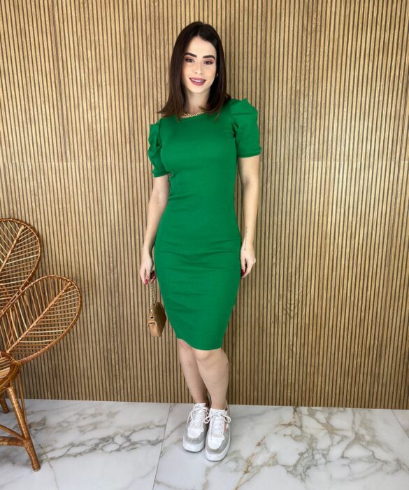 fernandaramosstore com br vestido canelado sem bojo manga curta verde 3