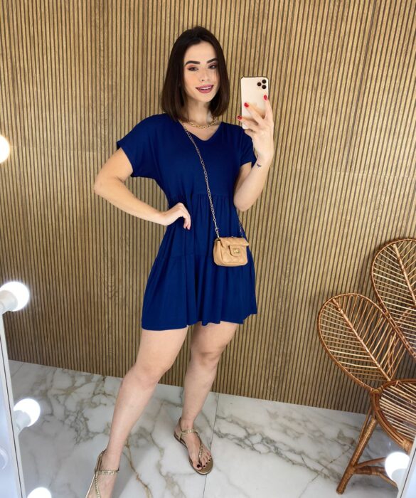 fernandaramosstore com br vestido curto de malha manga curta azul 1