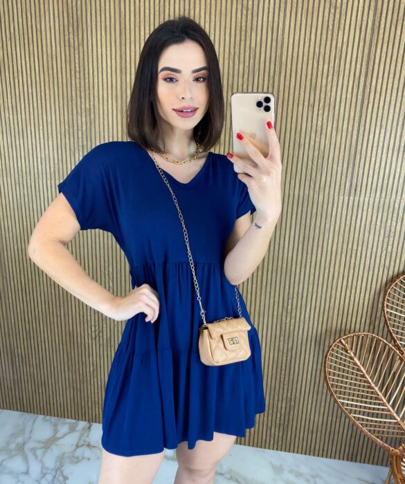 fernandaramosstore com br vestido curto de malha manga curta azul