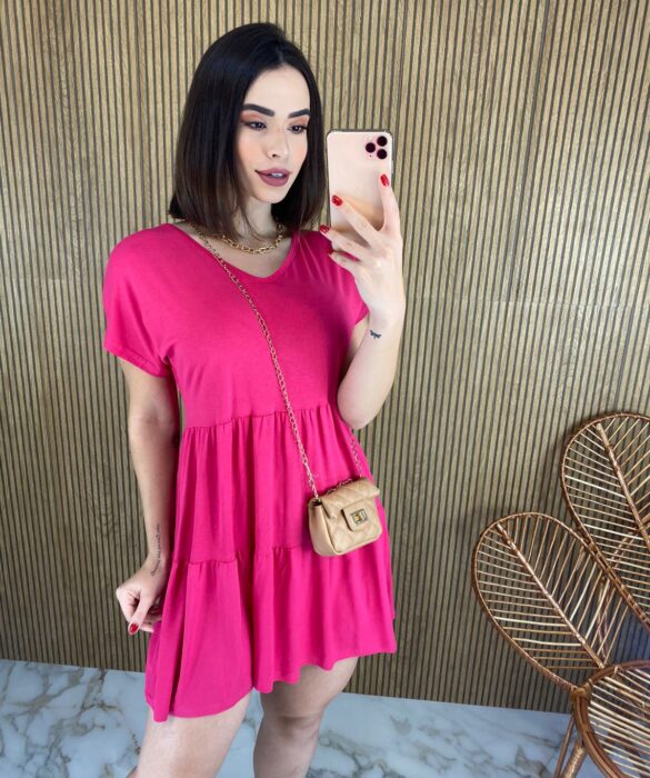 fernandaramosstore com br vestido curto de malha manga curta pink 1