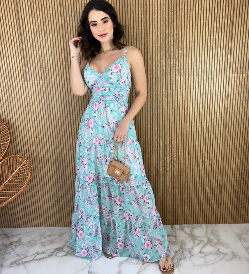 fernandaramosstore com br vestido longo com bojo alca regulavel estampa floral fundo verde agua 3