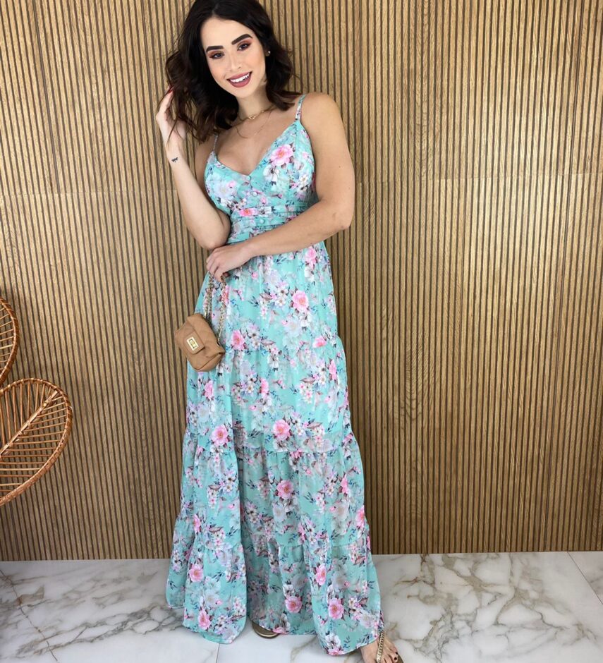 fernandaramosstore com br vestido longo com bojo alca regulavel estampa floral fundo verde agua 4