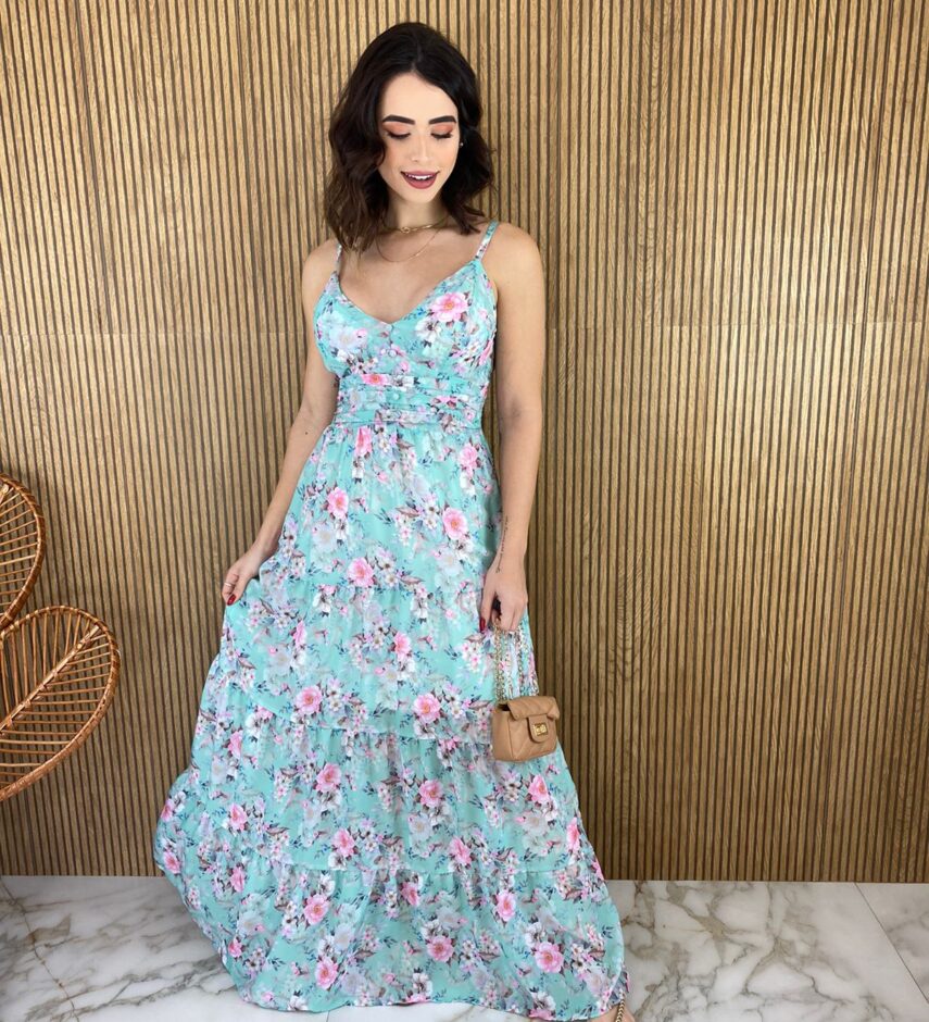 fernandaramosstore com br vestido longo com bojo alca regulavel estampa floral fundo verde agua